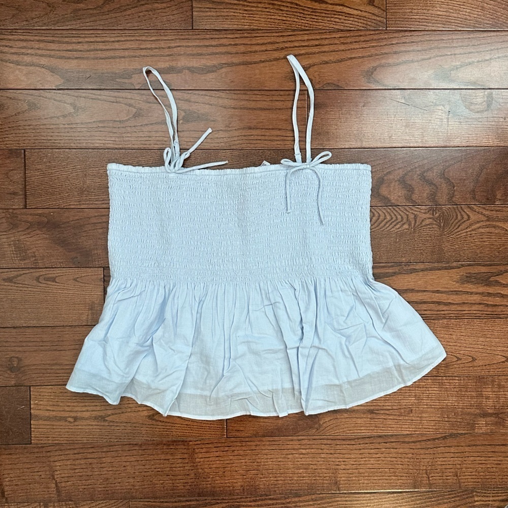 NWT American Eagle Smocked Babydoll Bow Tank Top - Picture 5 of 9